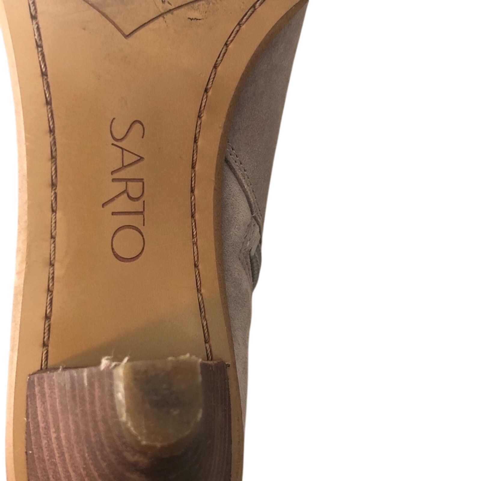 Franco Sarto Spectra Womens Suede Ankle Booties Size 6.5 Tan Pointed Toe