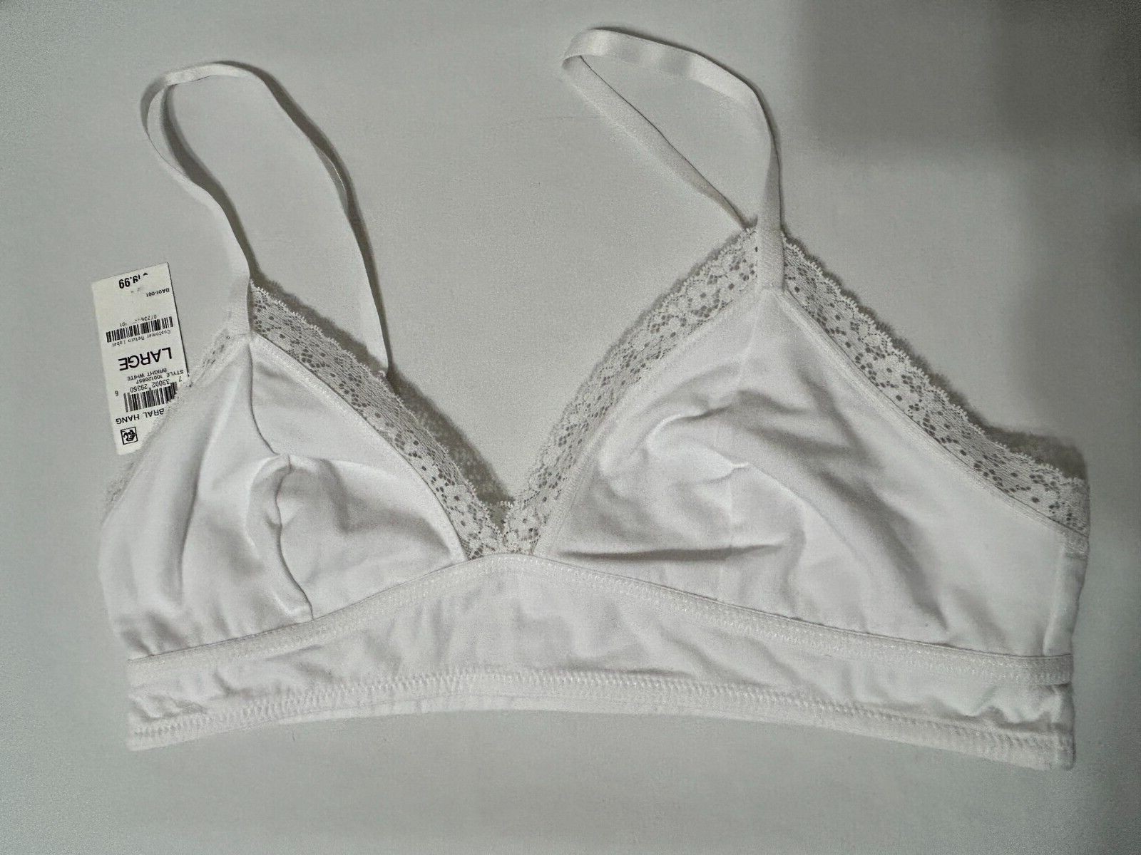 Jenni Pullover Wireless Bralette S M L Cropped V Neck Bra White Black Gray