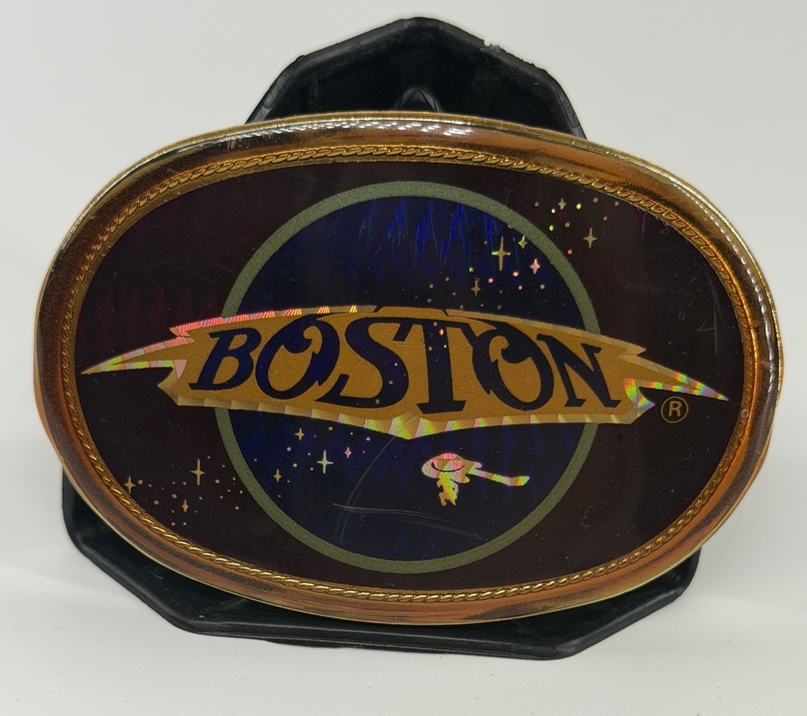 BOSTON VINTAGE 1978 PACIFICA COLLECTIBLE PRISM BELT BUCKLE-Scratches As Shown