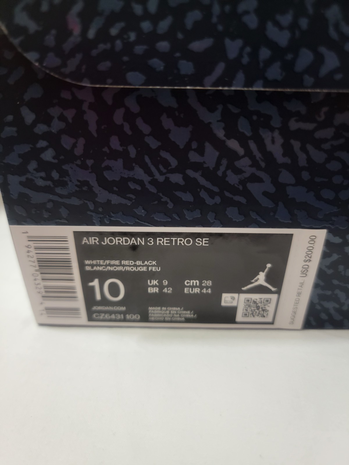 Size 10 – Jordan 3 Retro Denim SE Fire Red 2020
