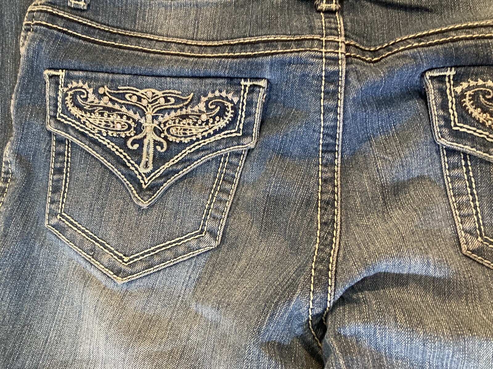 Faded Glory Jeans Size 10 30Wx29L 9” Rise Used Condition Missing Button On Butt