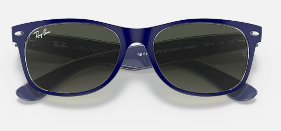New RAY-BAN RB2132 6053/71 Crystal Navy Blue Wayfarer Sunglasses ItalyUV400 55mm
