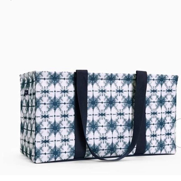 NEW Thirty-One Large Utility Tote ~ Indigo Burst (in original pkg)