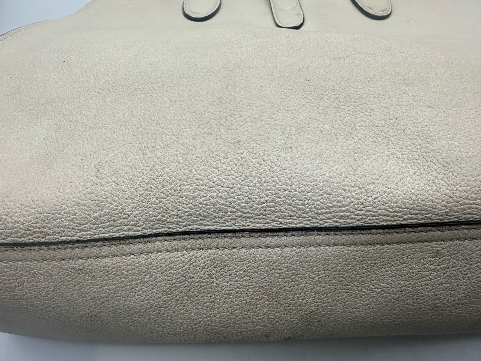 Gucci Jackie Large Soft Pebbles Cream Leather Satchel Tote Handbag