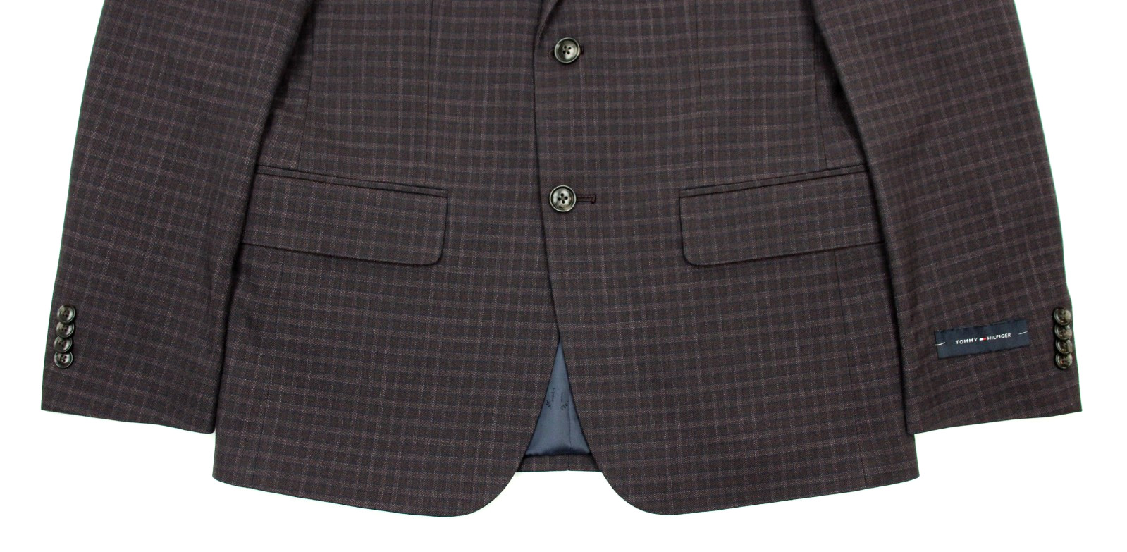 Tommy Hilfiger Sport Coat 38 S Mens Modern Fit Purple Check Flex Blazer Jacket