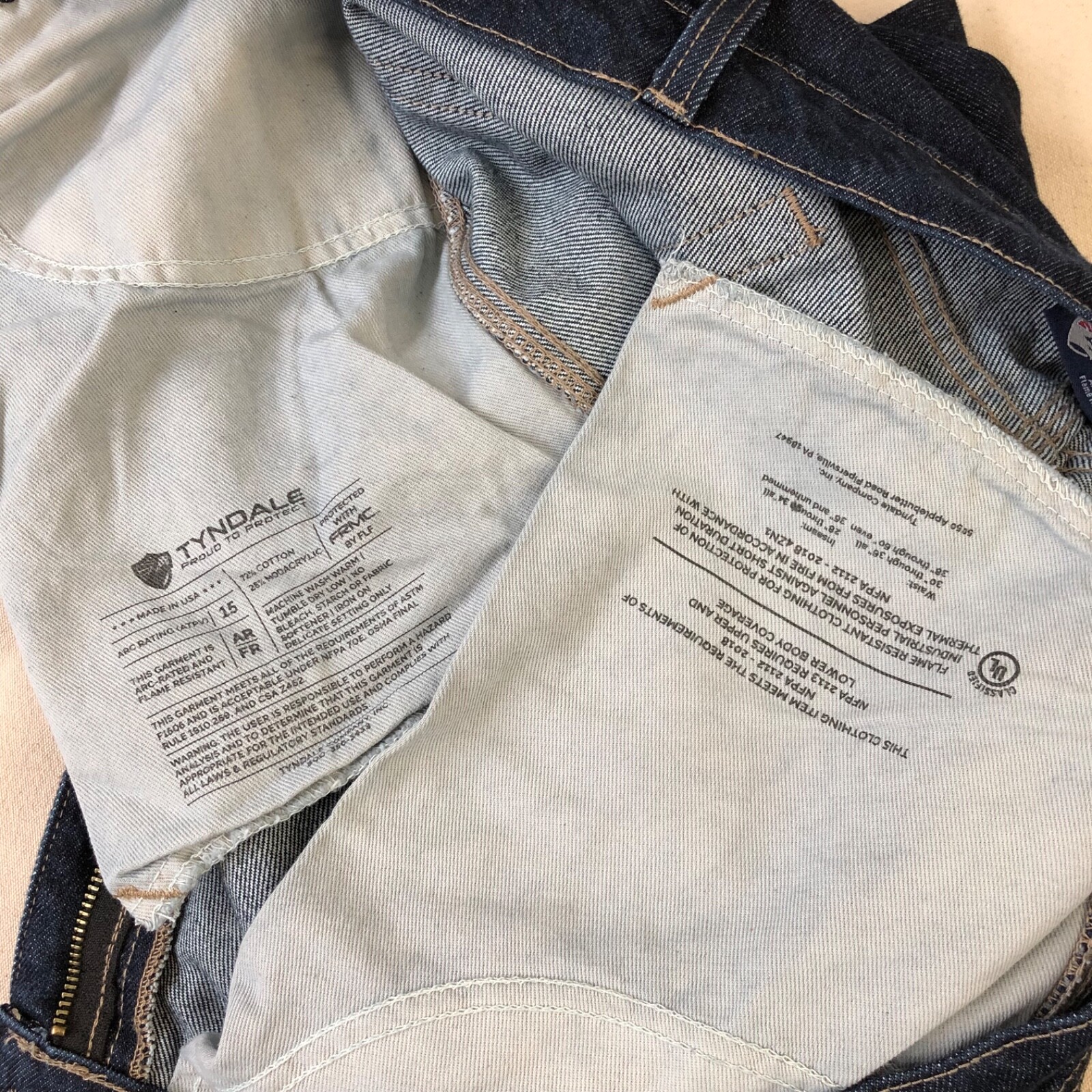 Tyndale USA F290T Broken-In Relaxed FR Jeans Dark Blue Excellent
