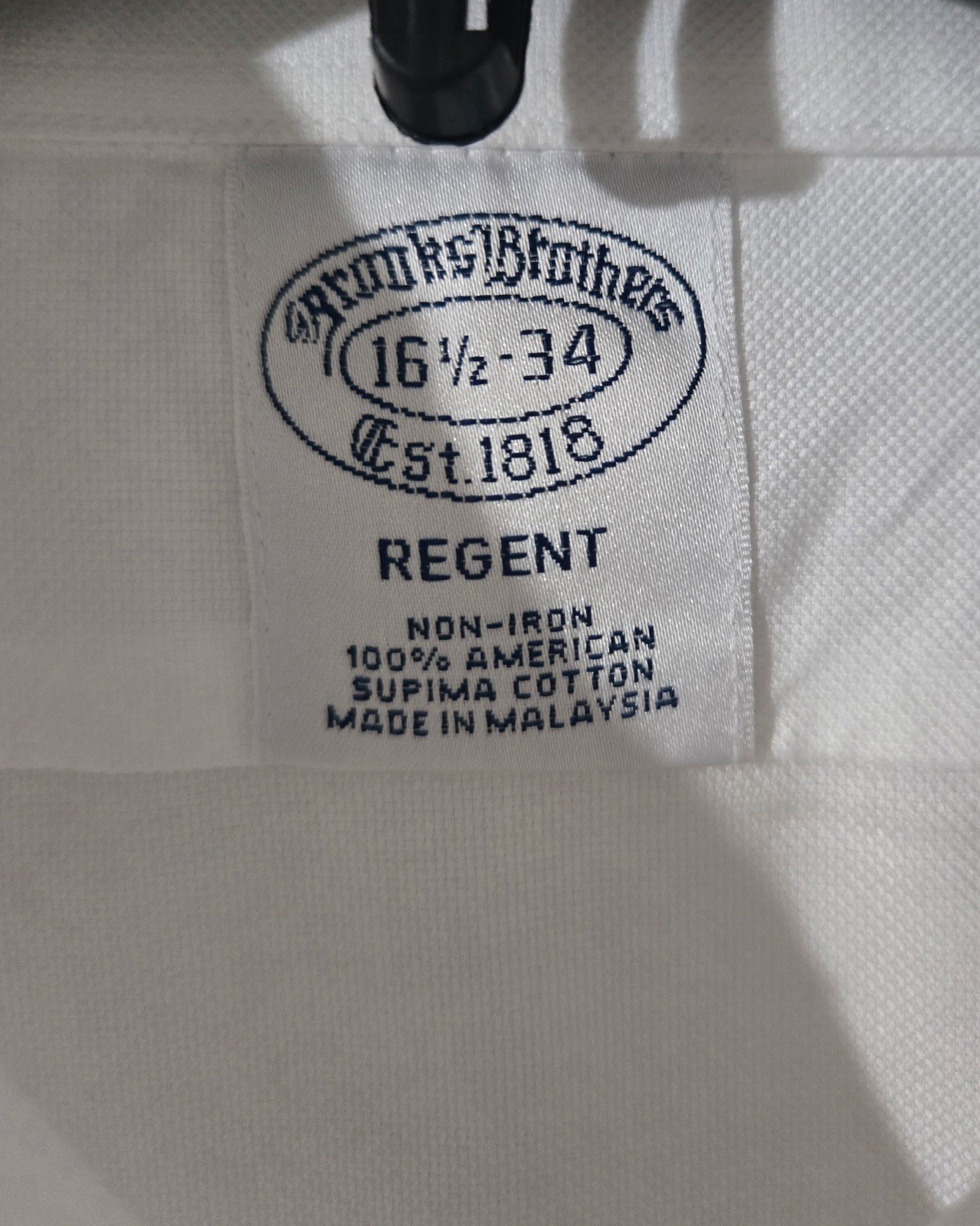 Brooks Brothers Regent Non-Iron White Supima Cotton Solid Dress Shirt 16.5 34