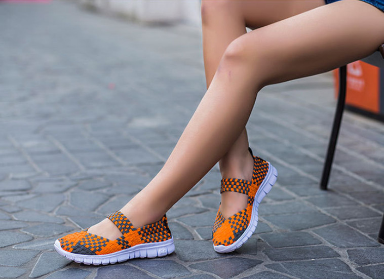 Women Woven Light Weight Elastic Trainer Comfort Slip On Sport Water Shoes WS79