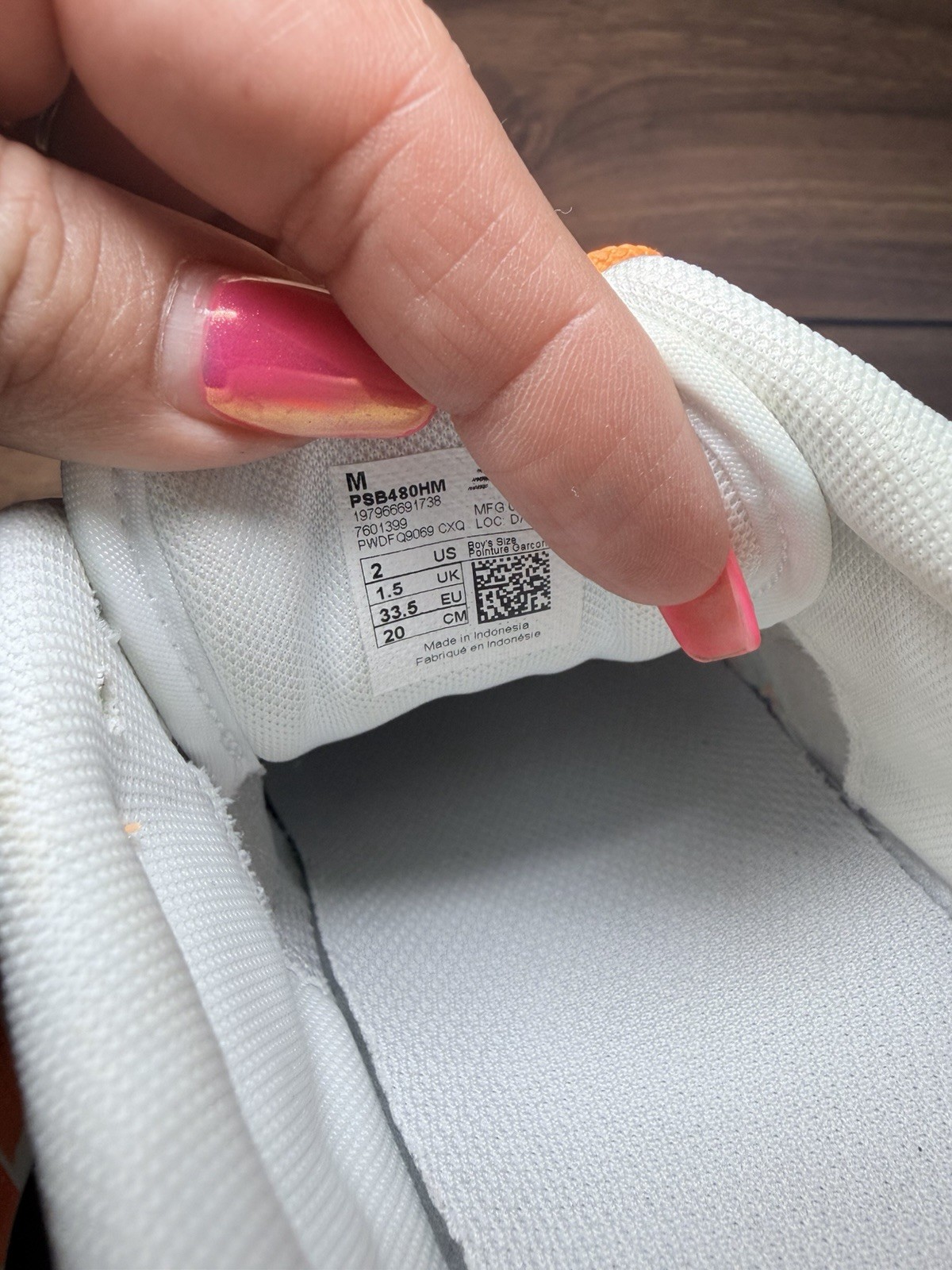 New Balance 480 Kid Size 2 Hot Mango PSB480HM