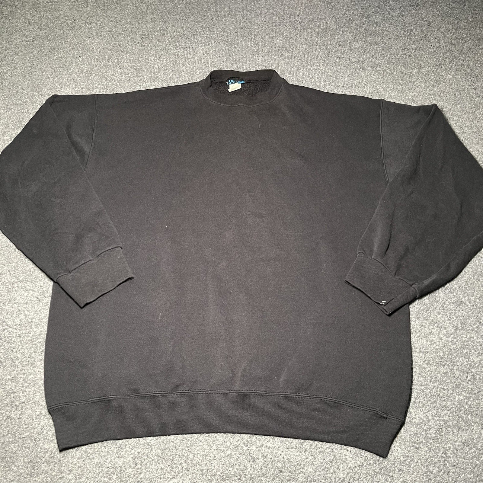 Vintage Ultra Fleece Sweatshirt Mens 2XLT Tall Black Crewneck Blank USA 90s