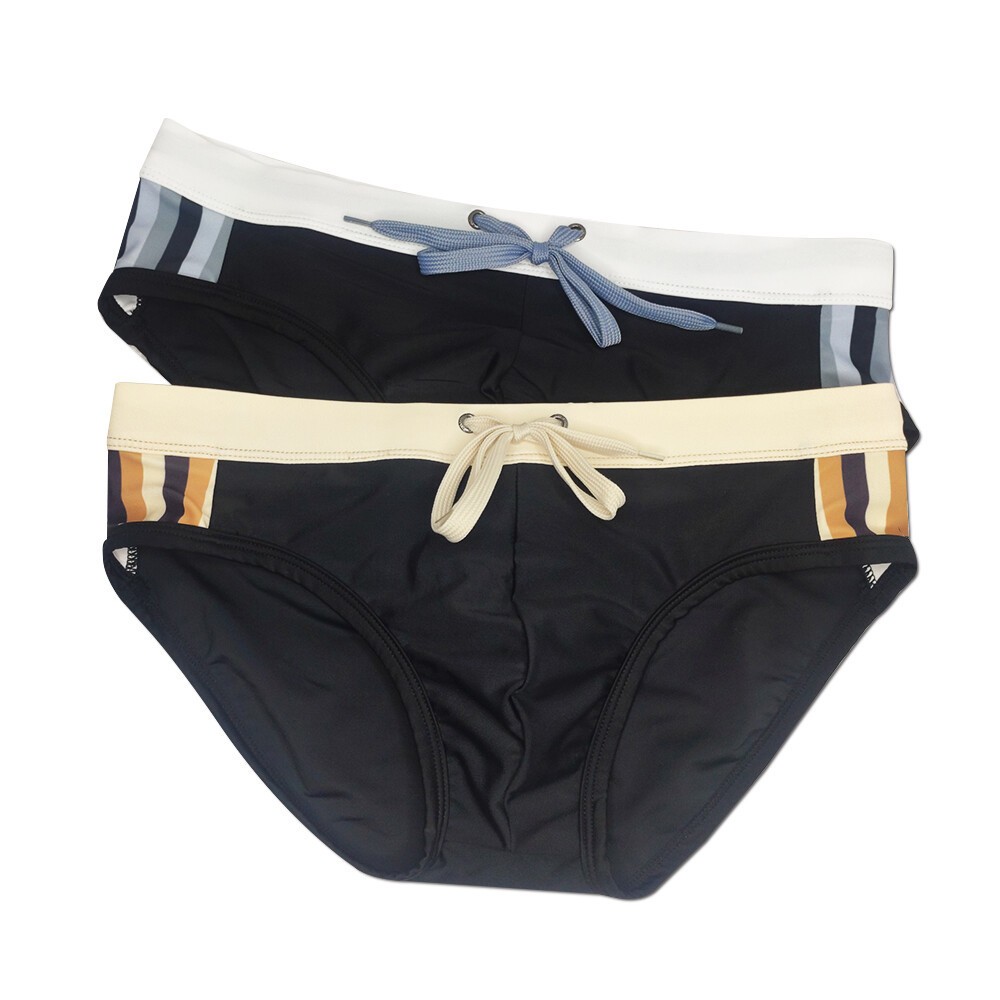 Men’s Swim Brief Stripes Pool Party Swimwear Vacation Beach Swiming Bathing Suit