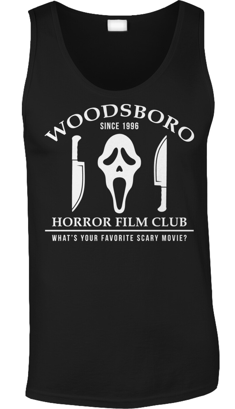 Woodsboro Funny Movie Scream Horror Fan Gifts Ghostface Halloween 90s Mens Tank
