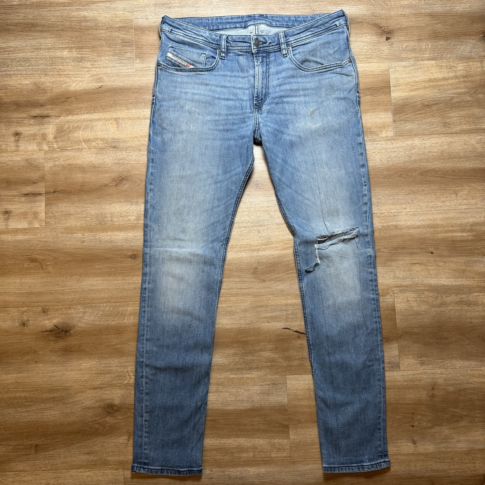 Diesel 1979 Sleenker Jeans Men 34×32 Blue Slim Skinny Stretch Thrash Punk 0LICM