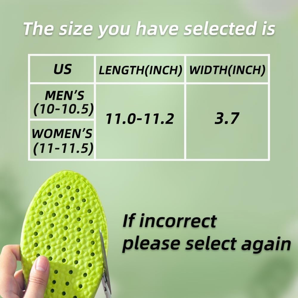 Comfort Cushioned Shoe Inserts – Shock Absorption and Arch Support for All Sizes
