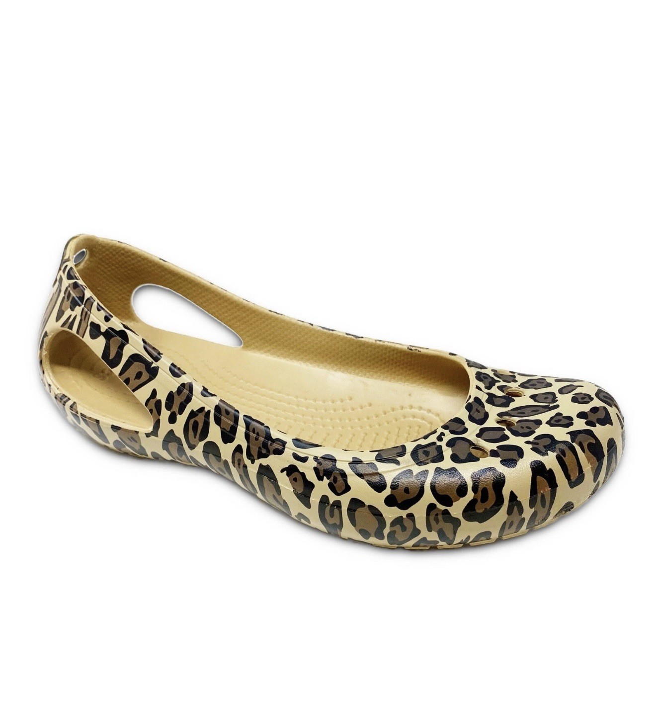 Crocs Kadee Flats Women 7 Cheetah Leopard Animal Print Ballet Flats Comfort Shoe