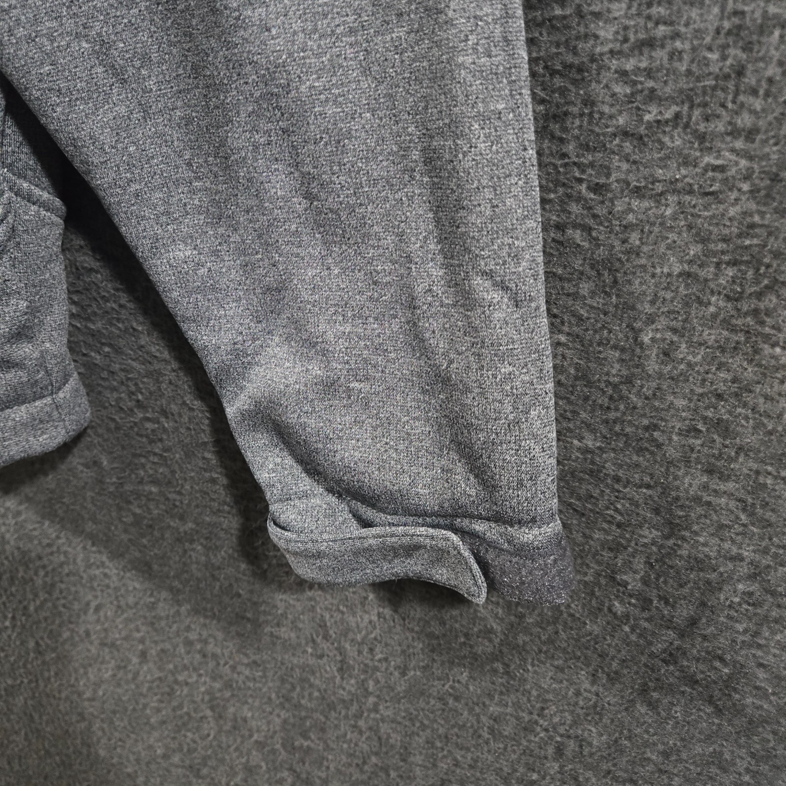 Free Country Marled Tech Solid Gray Full Zip Hooded Fleece Mens Size XL
