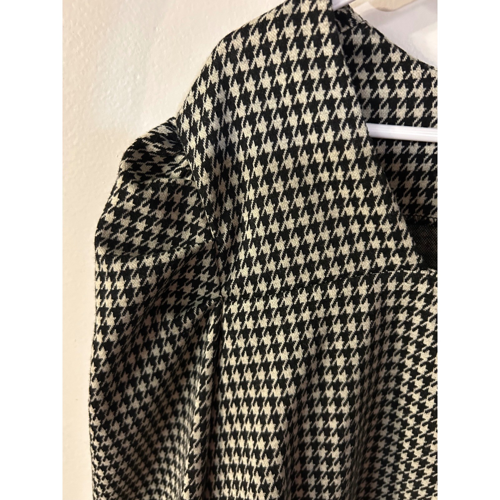 Cato Women B/W Houndstooth Square Neck Puff Sleeve Blouse Top Plus 18/20
