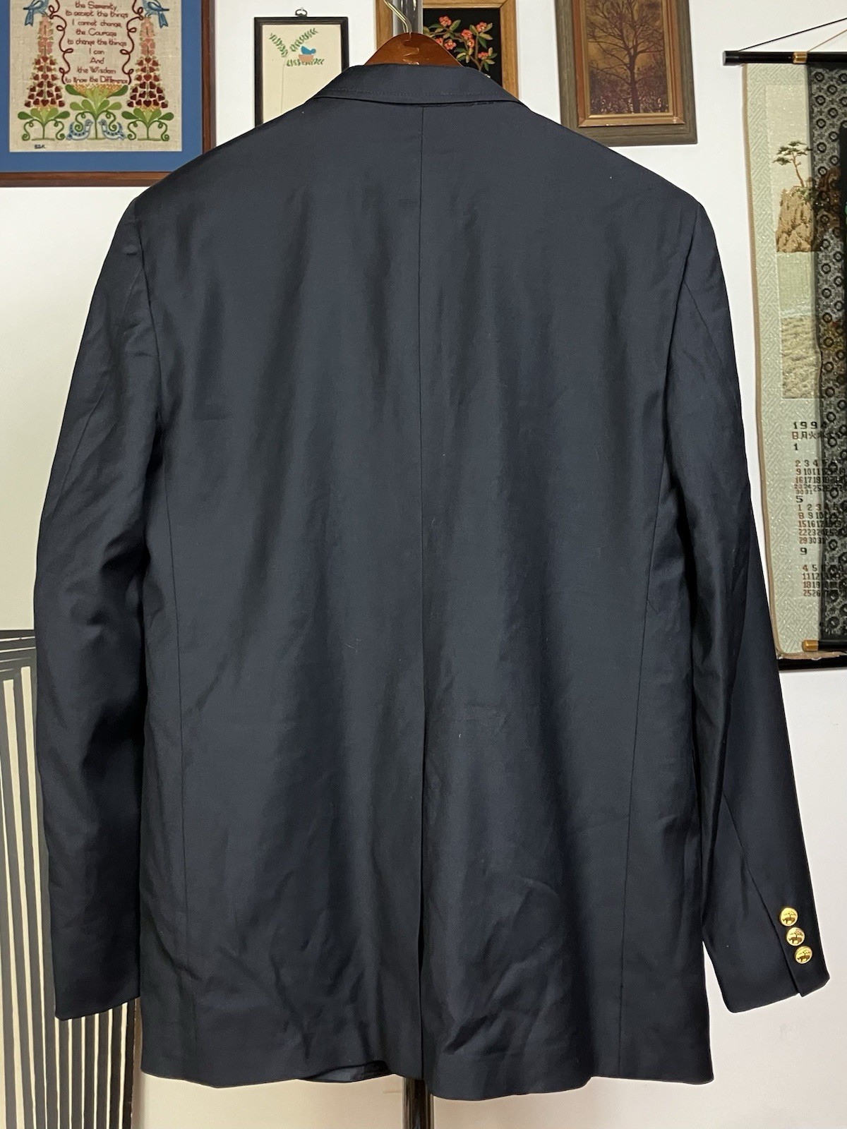 Brooks Brothers LORO PIANA Navy Wool Blazer Patch Pocket Boys 20 Men’s 38 S