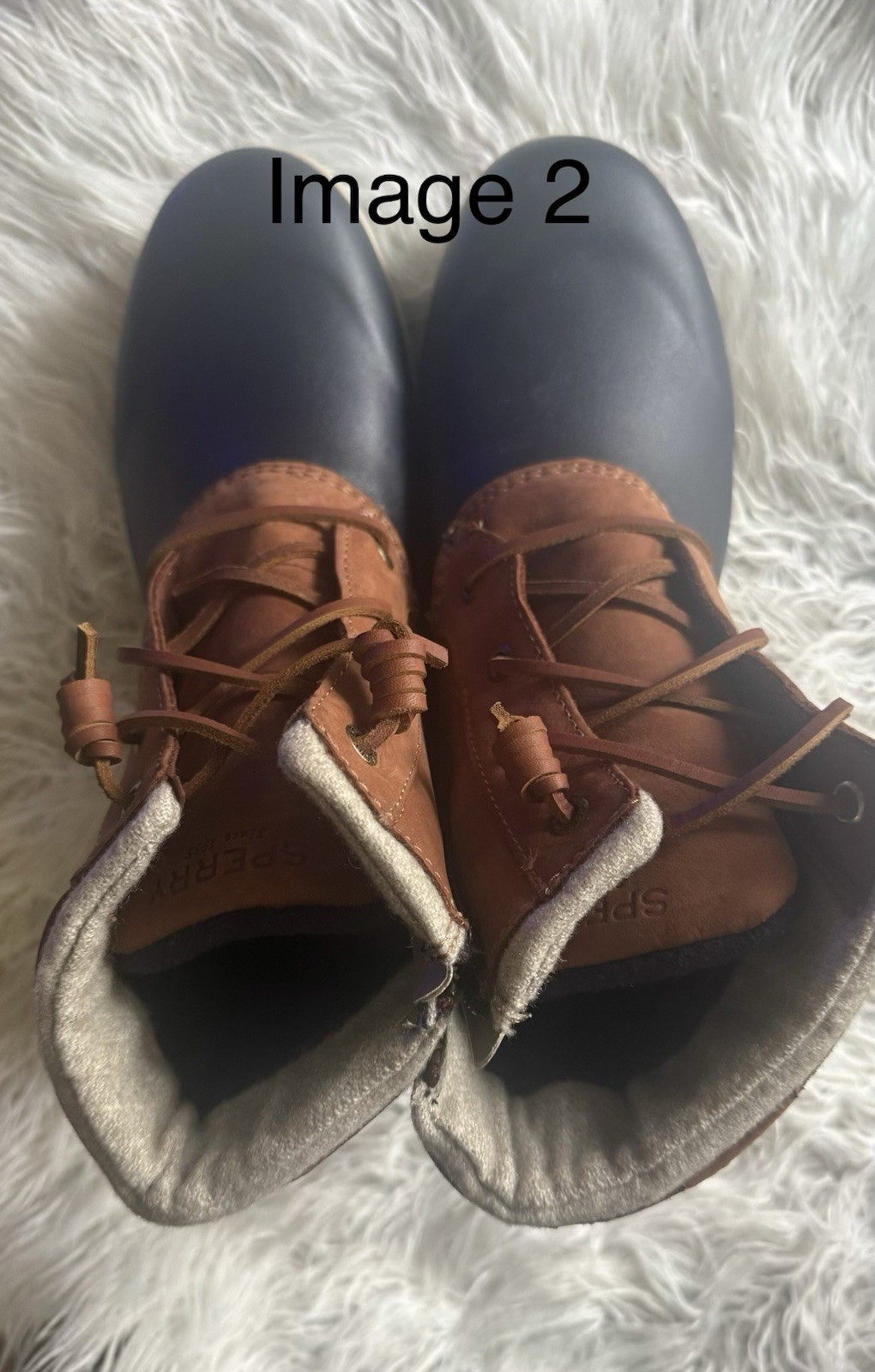Sperry Saltwater Waterproof Wool Ankle Rain Boots Brown/Black 9M