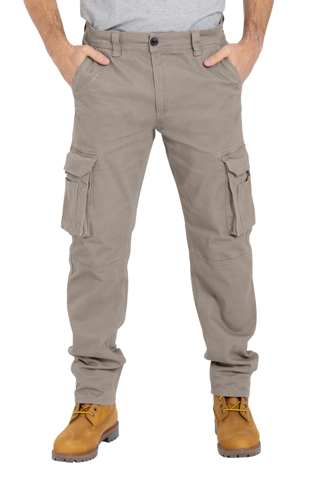 Men’s Heavy Duty Workwear Trouser Stretch Utility Pocket Flex Cargo Full Pants
