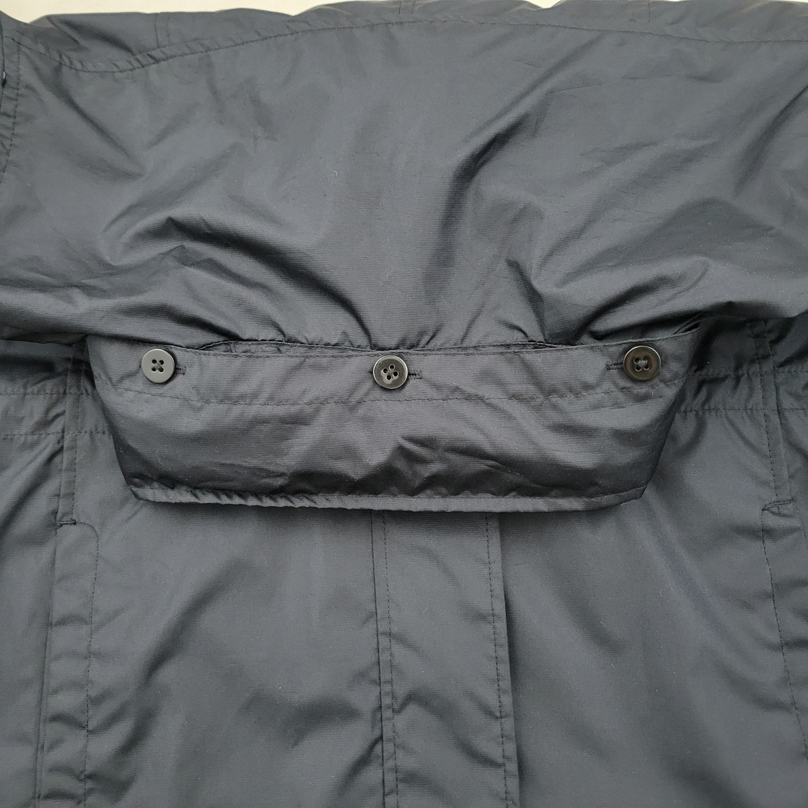 WOOLRICH Womens Rain Jacket Lightweight Hooded Utility Parka Black Packable Lg