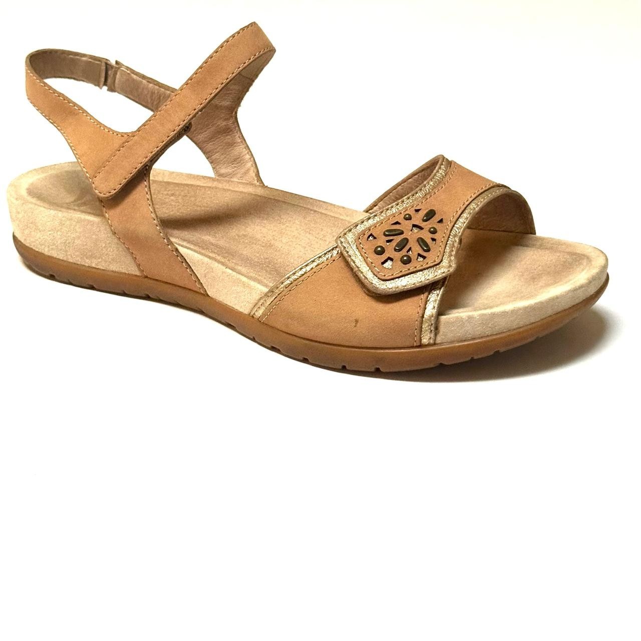 DANSKO Women’s Leather Slingback Comfort Sandals EU40 US9.5 Tan Laser Cut Detail
