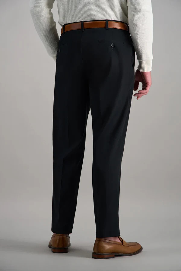 Haggar Men’s 40×30 Premium No Iron Khaki Pants, Classic Fit Flat Front, Black