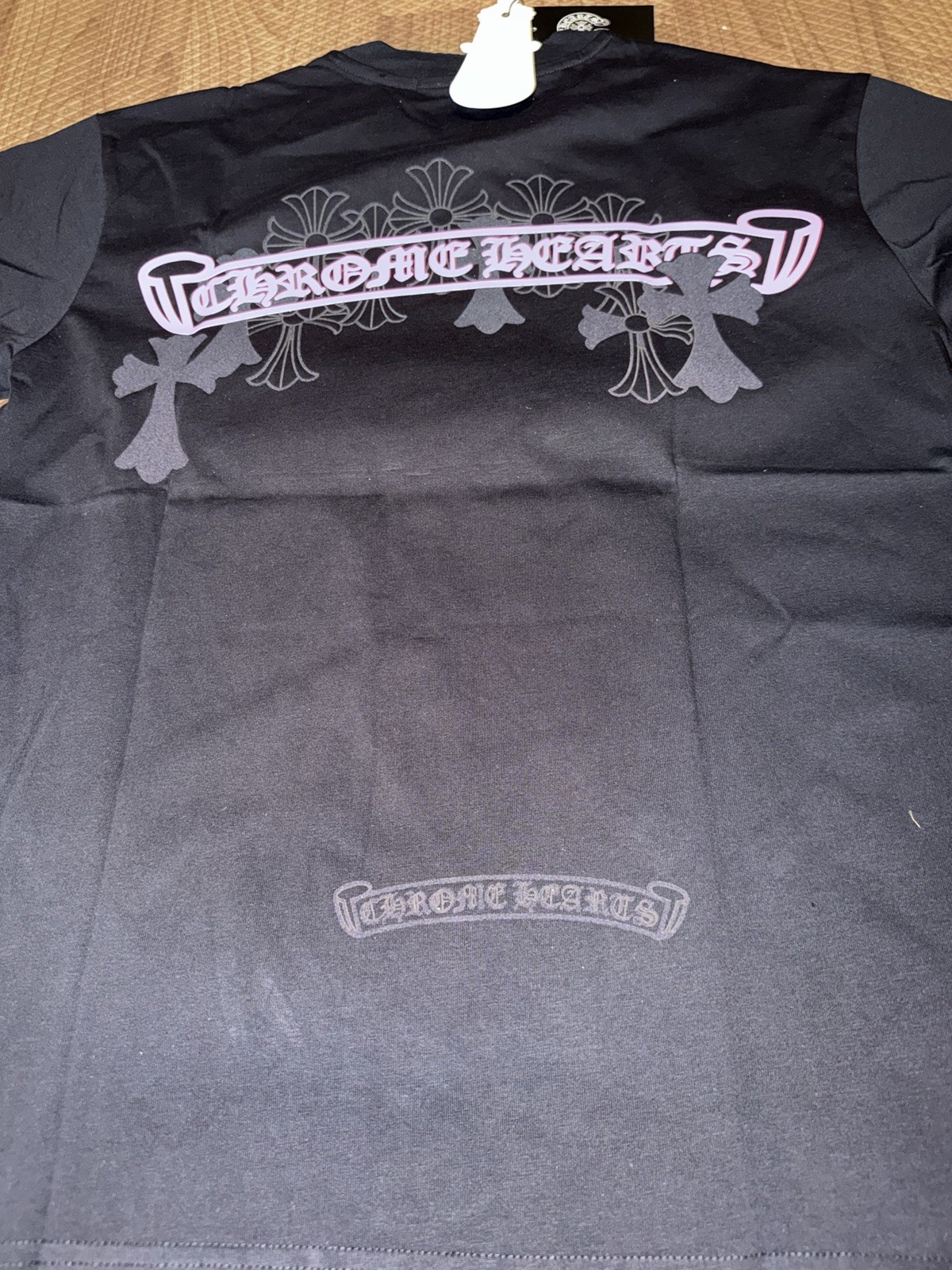 Chrome Hearts Men’s Black Graphic Print Logo Cross Crew Neck T-Shirt M