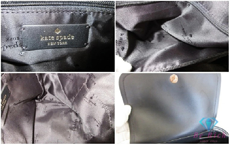 Kate Spade Rosy medium flap backpack black pebble leather logo shoulder bag Used
