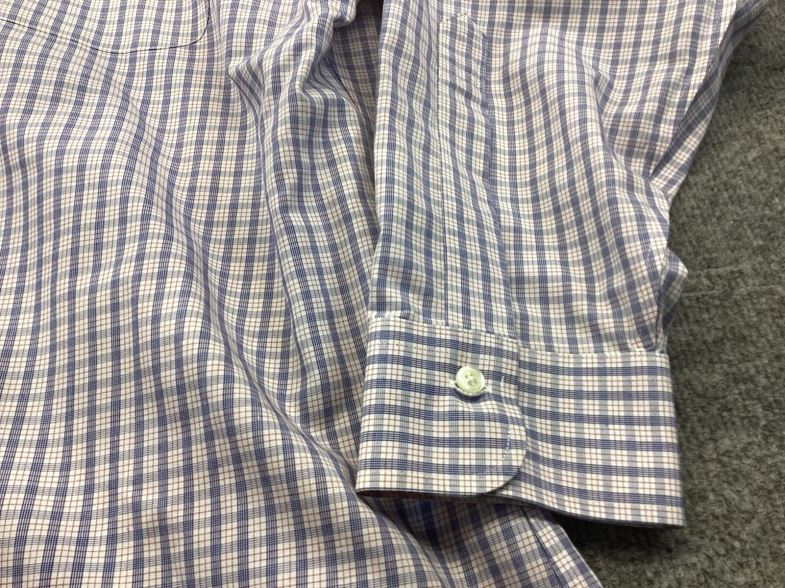 Brooks Brothers Shirt Mens 16.5 34 Blue Check Regent Non Iron Long Sleeve
