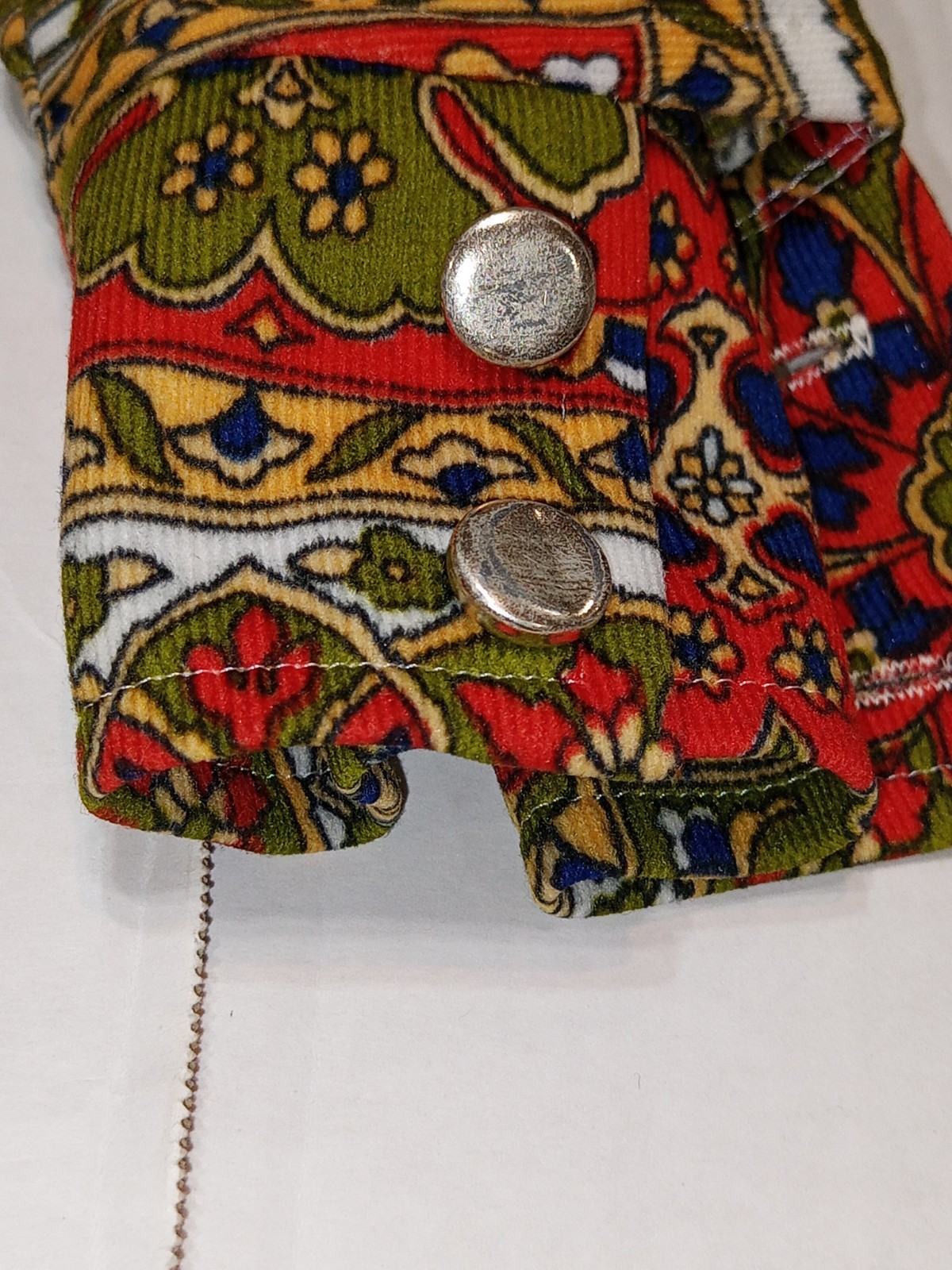 Vintage 70s Mod Floral Tapestry Button Front Shirt Women’s M Boho Retro Taiwan
