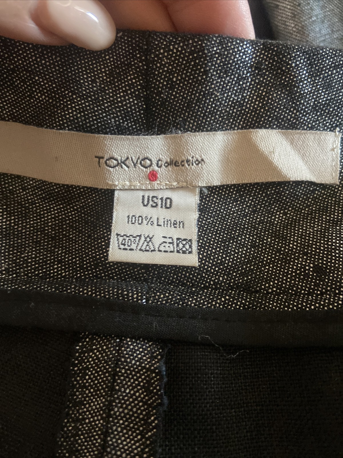 TOKYO COLLECTION 100% Linen Shimmery Wide Leg Pants