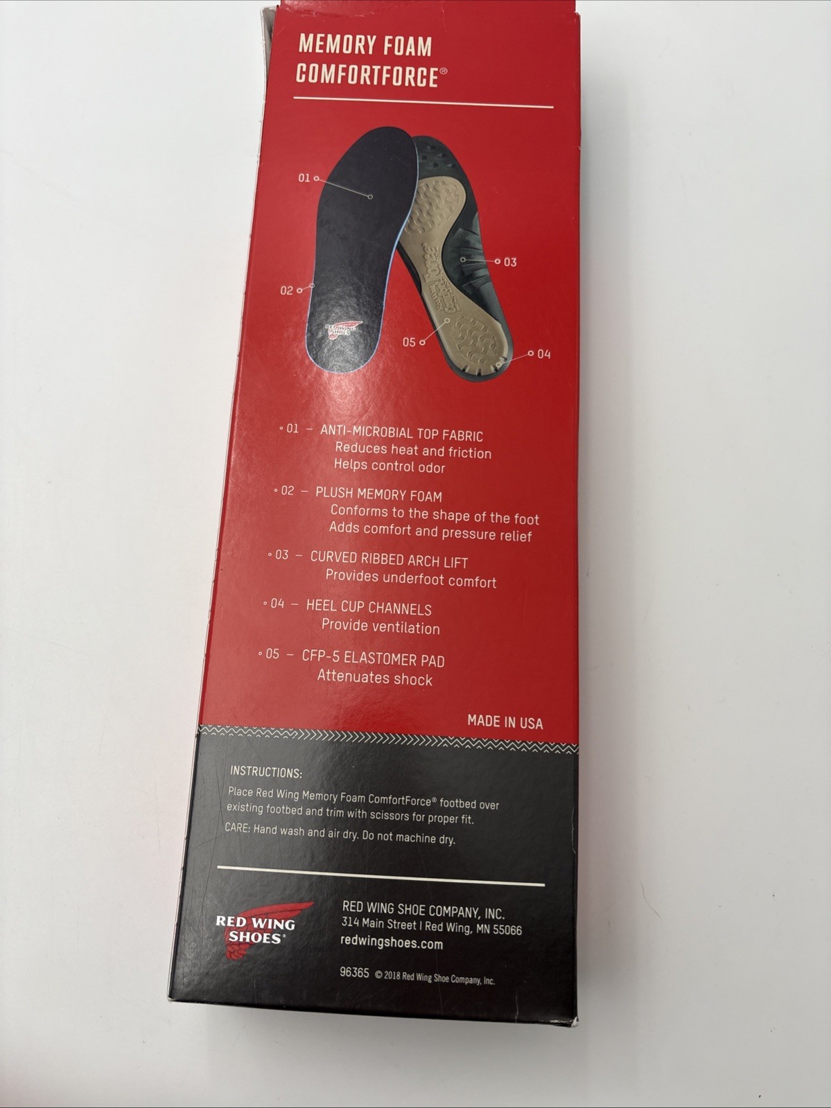 Red Wing Shoes Memory Foam ComfortForce Footbeds Insoles Size 12, MPN 96365