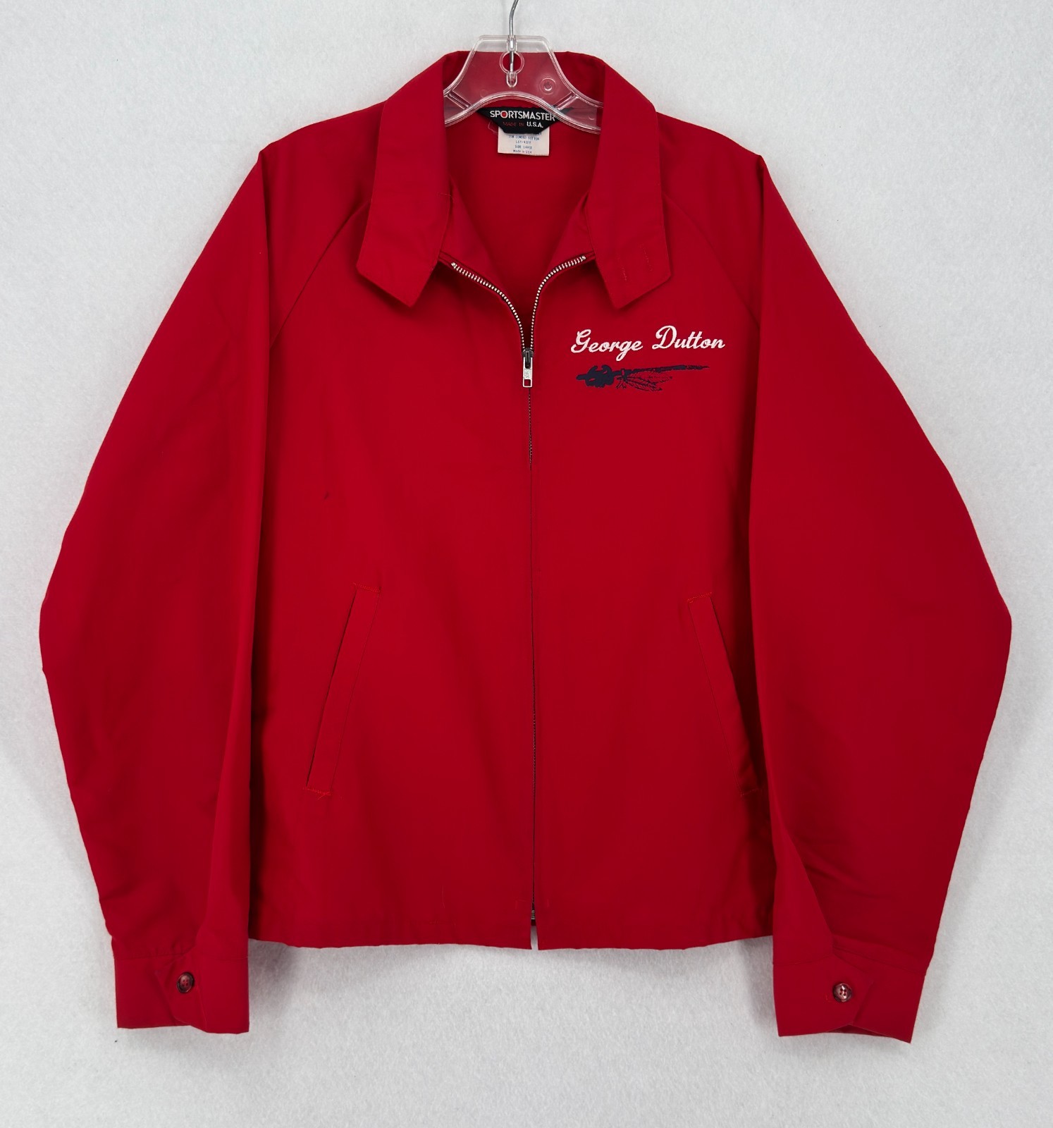 Vintage Sportsmaster Apaches Dancers Red Lightweight Zip Up Jacket Sz L