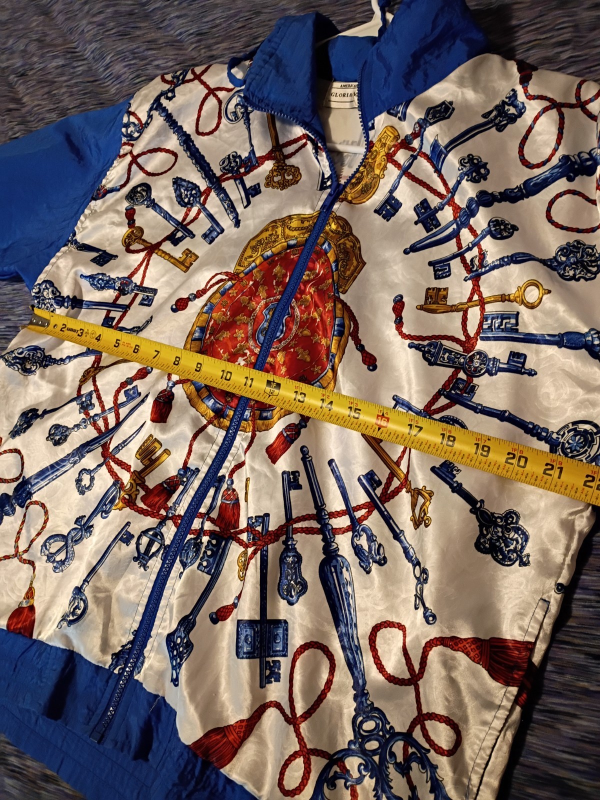 Key & Medallion Print Windbreaker