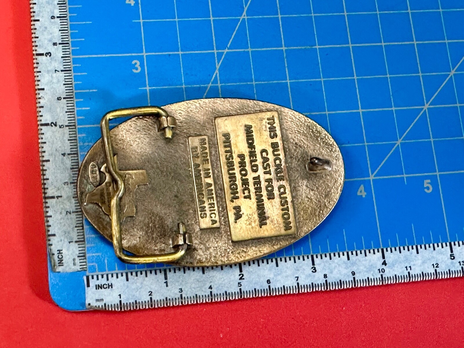 Midfield Terminal Project Pittsburgh PA Commissioners Safety Award belt buckle