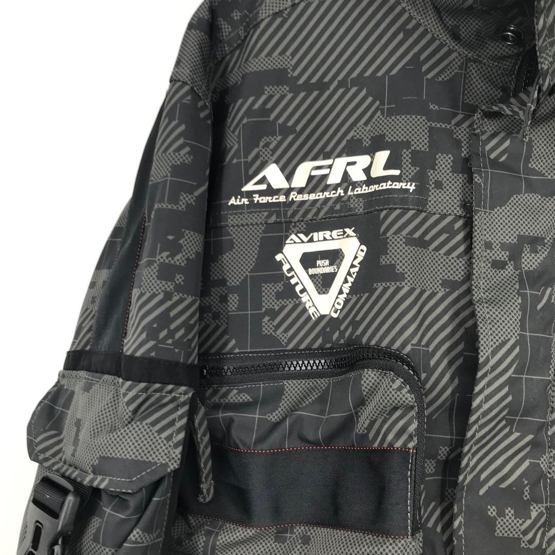 AVIREX Nylon Camouflage MULTI FUNCTIONAL Jacket Blouson Coat Men Size XL Black