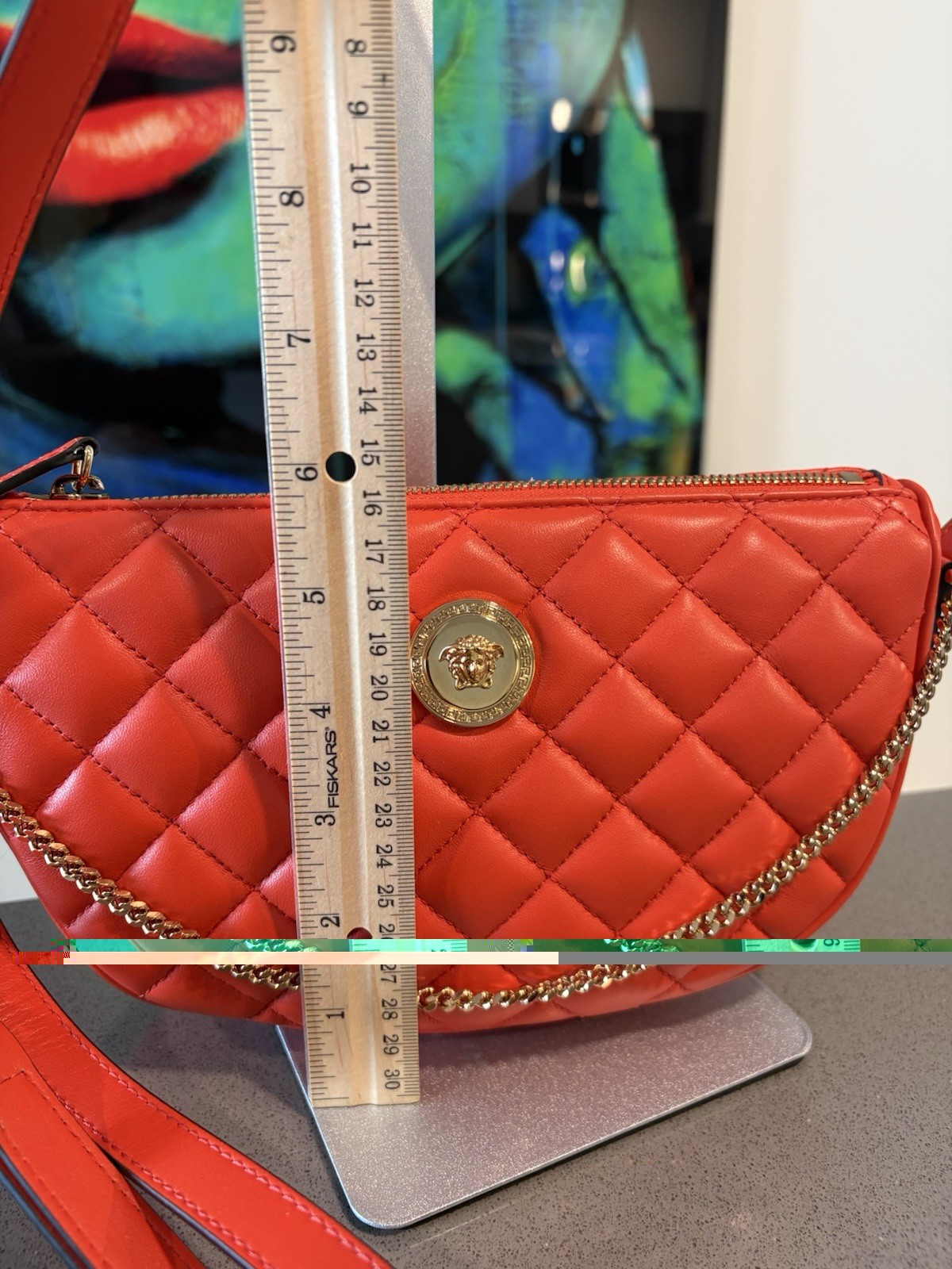 NWT Versace Half Moon Bag + Metal Coral Gold $ 1875 Retail Hot Deal