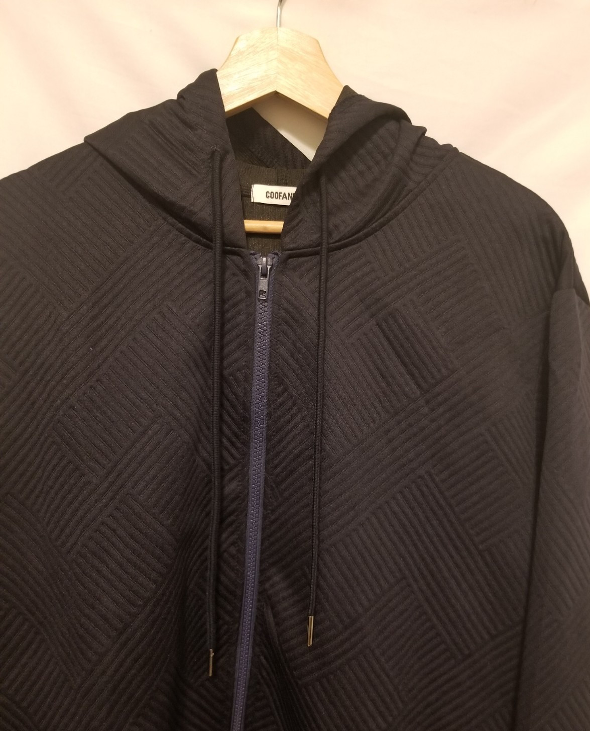 COOFANDY Full Zip Lightweight Jacket XL Blue Drawstring Outerwear Pockets Ribbed