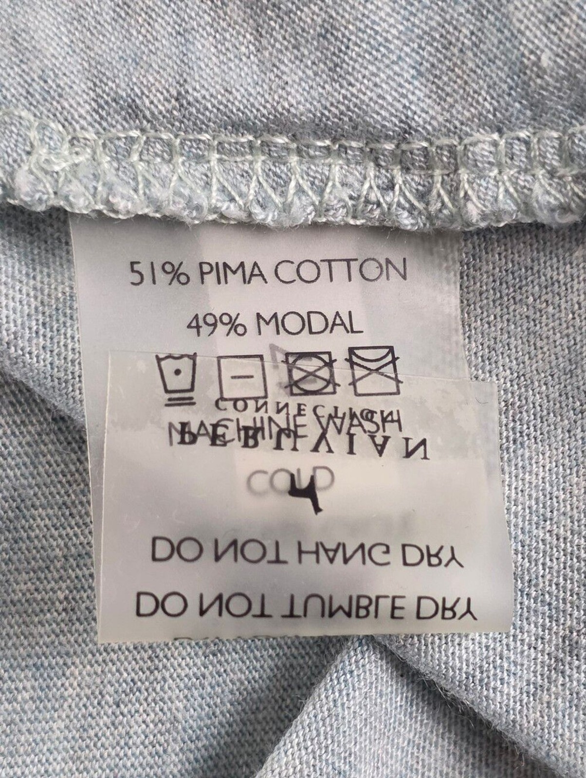 Peruvian Connection Pima Cotton Light Blue Scoop Neck Women’s Tunic Top Wmn’s Lg