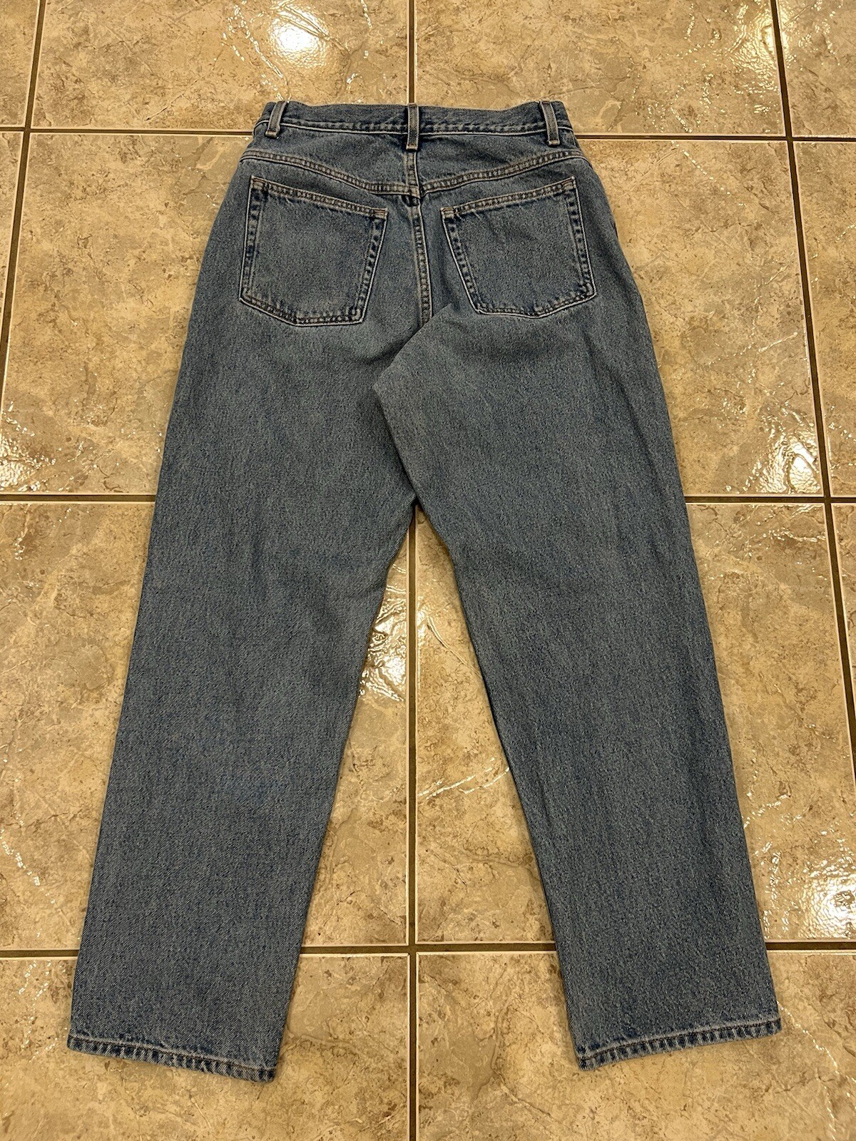 Women’s 12 Reg L.L. Bean Original Fit Relaxed Light Wash Blue Denim Jeans Pants
