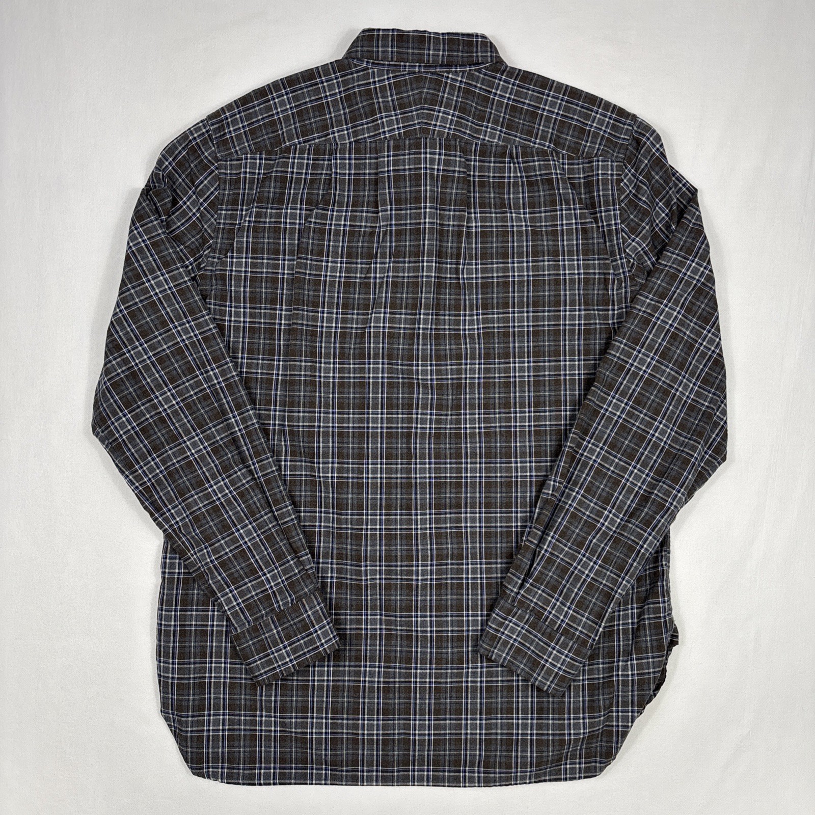 Brett Johnson Button Up Shirt Men’s XL Gray Brushed Twill Preppy Designer Dress