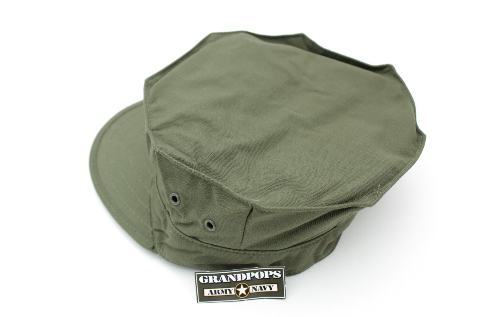 USMC CAP OD GREEN RIPSTOP 8 POINT 2 PLY TOP STITCH WITH EGA
