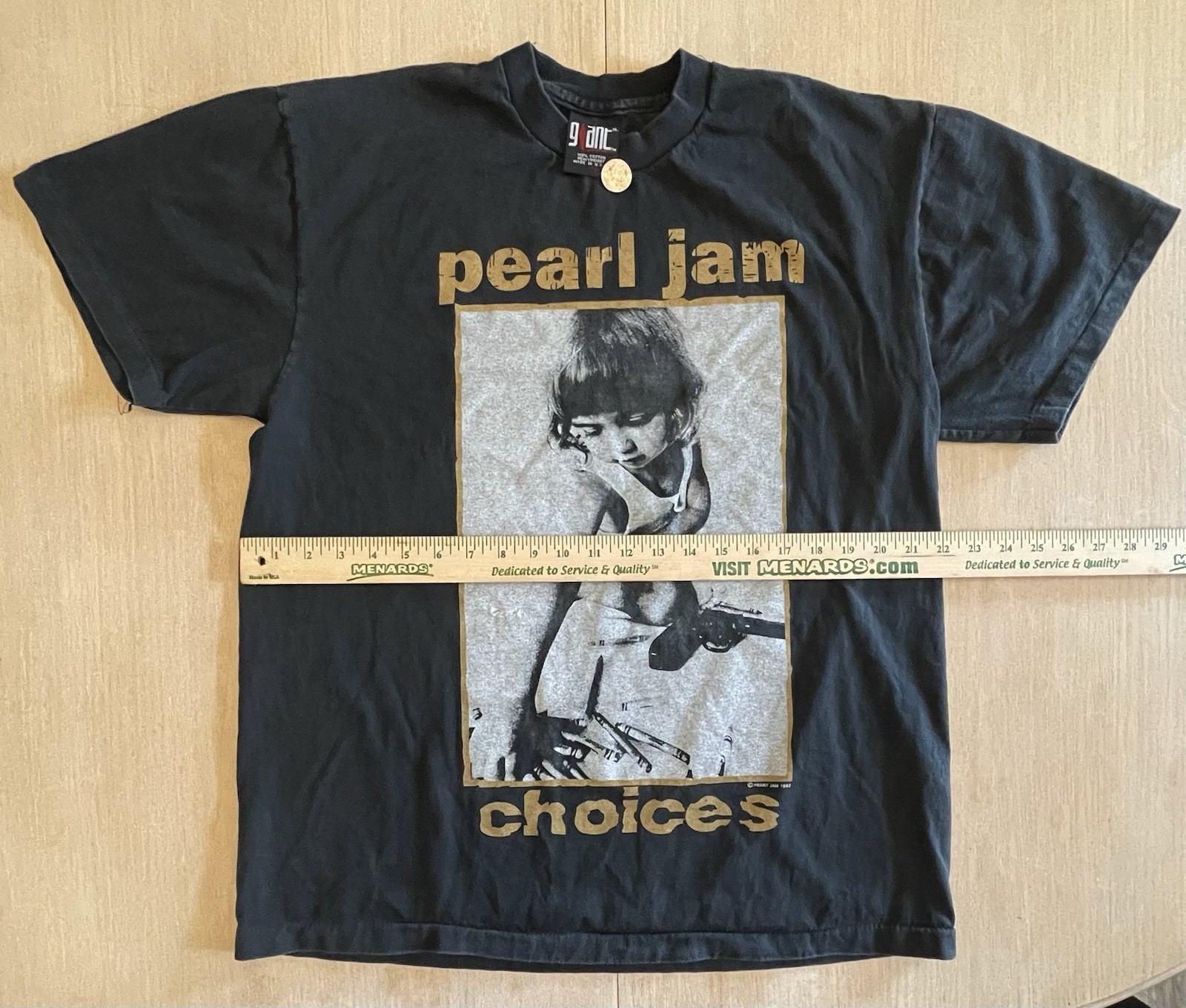 90s Pearl Jam Bootleg Choices T-Shirt L Crayons Not Guns Protest Grunge Tee
