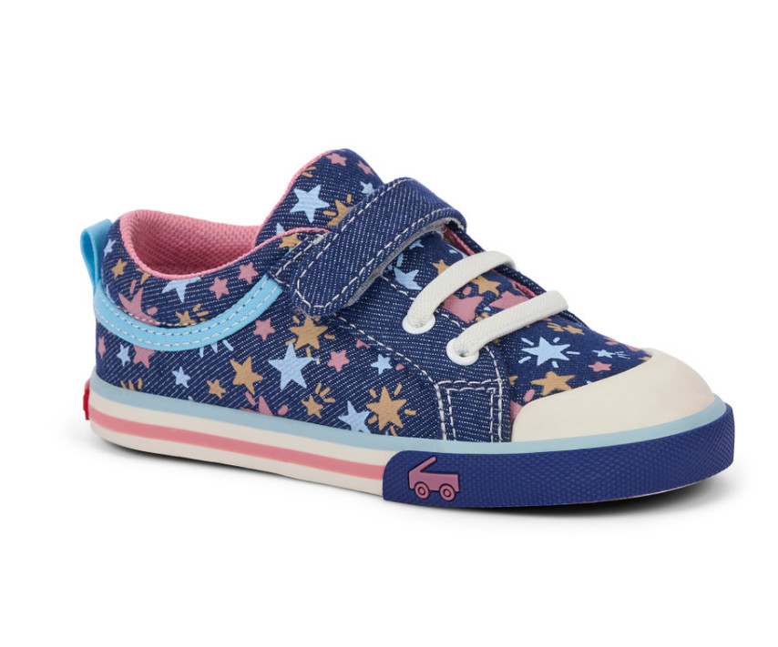 See Kai Run Kristin Navy Denim/Stars Sneakers Girls FULL SIZE