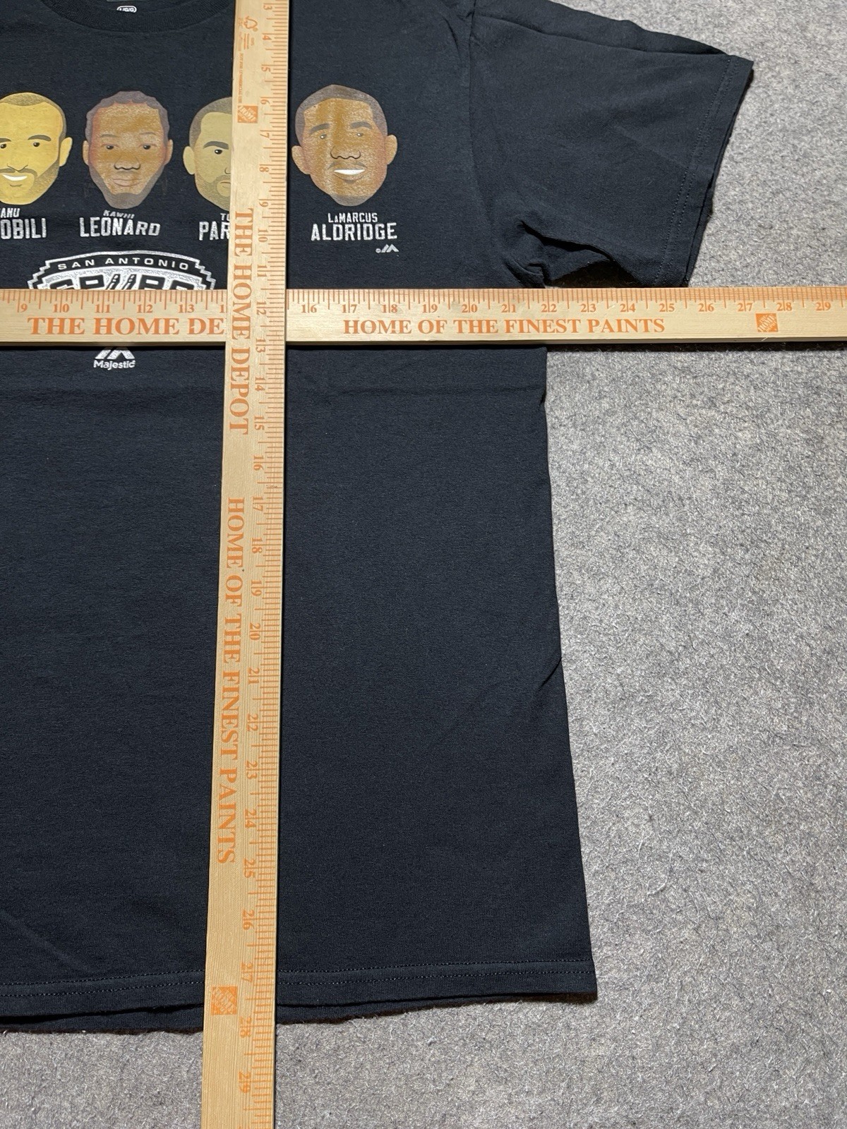 San Antonio Spurs Black Duncan Parker Ginobili Leonard Aldridge Shirt L Majestic