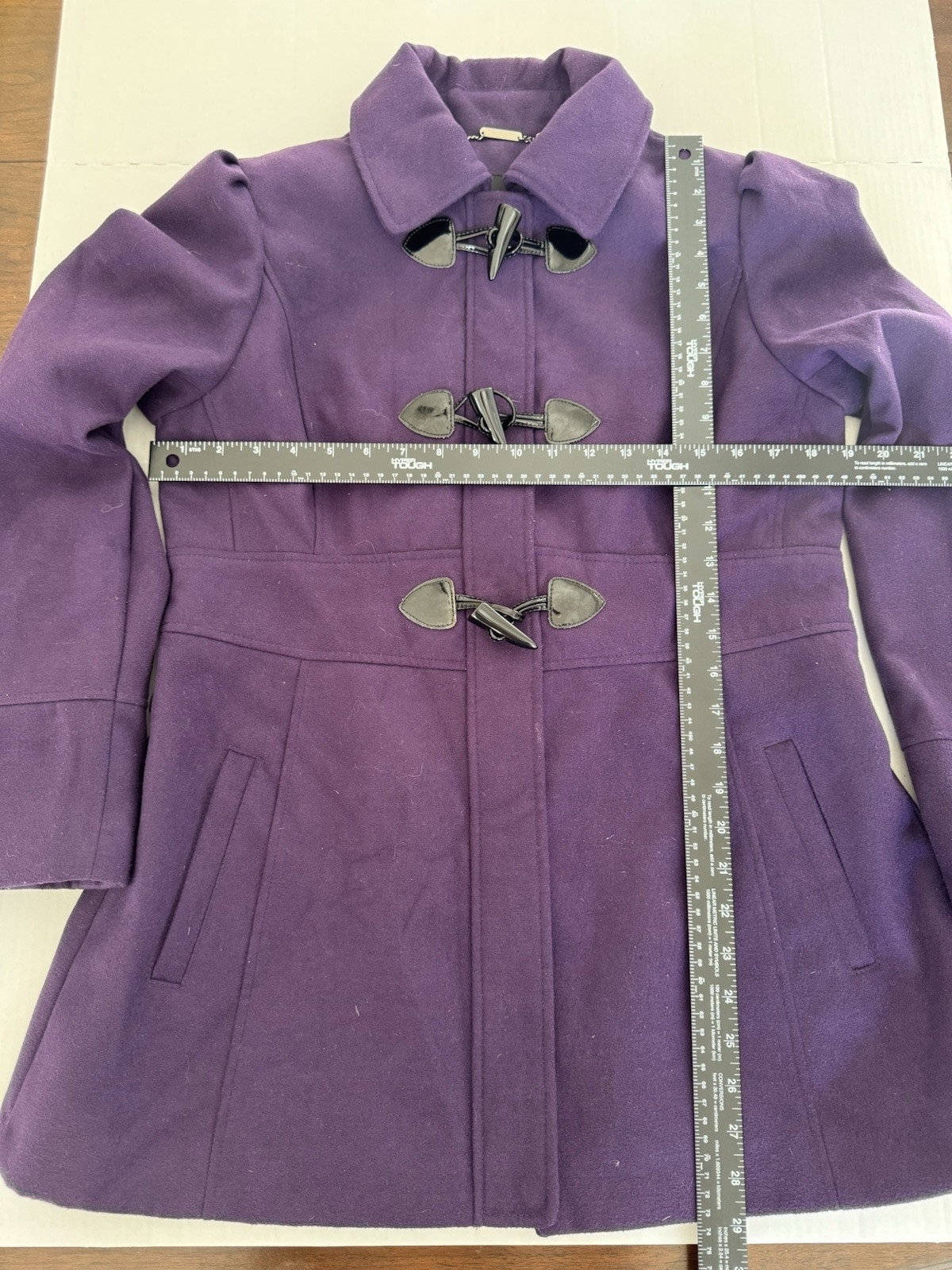 Pre Owned Excellent a.n.a A New Approach Pea Coat Zip Toggle Closure Women Sz M