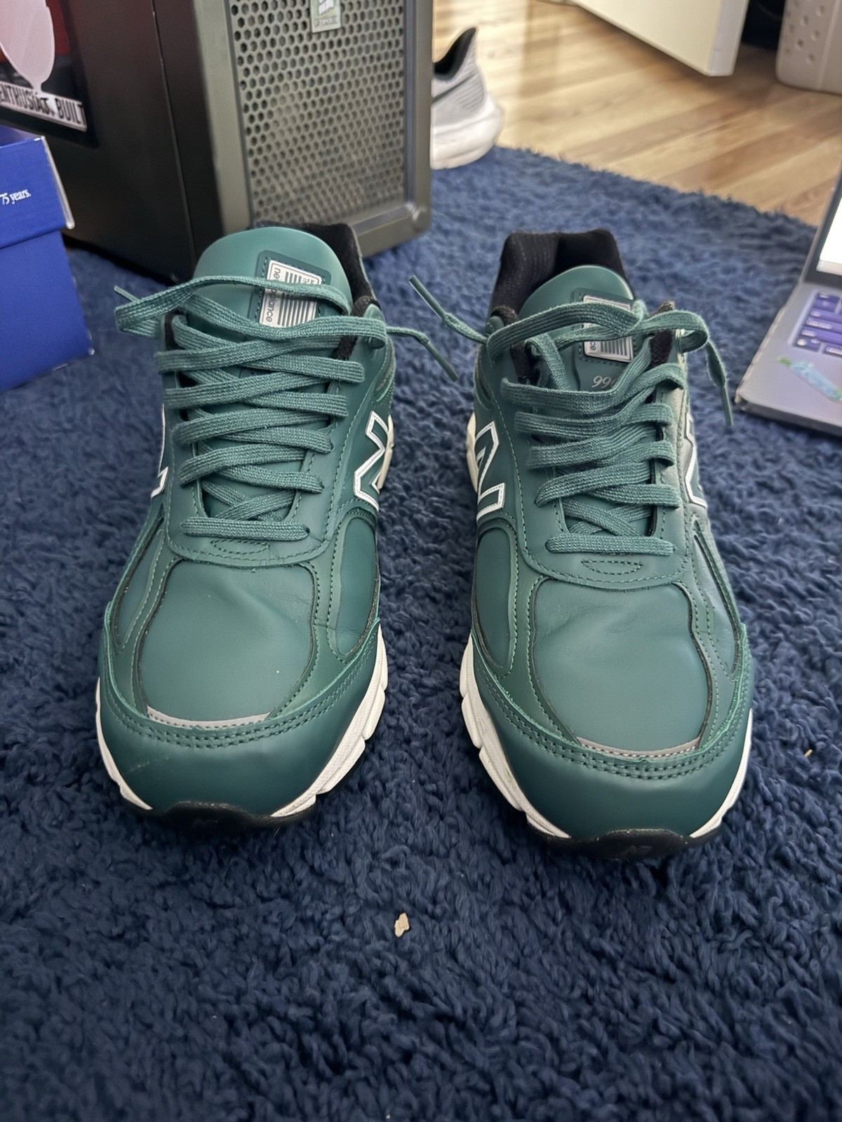 New Balance 990v4 Made in USA Teddy Santis U990TW4 Teal/White Leather