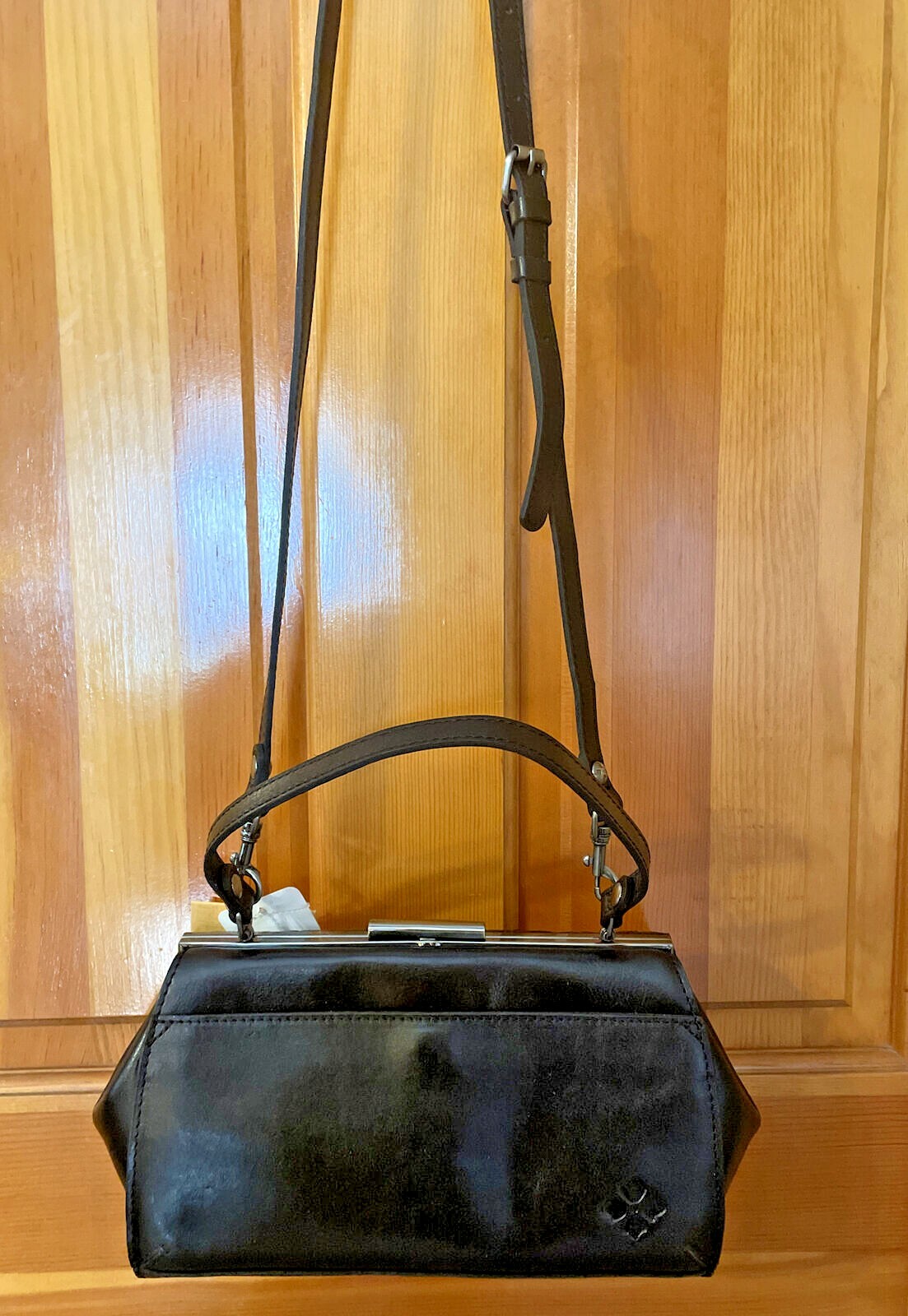 Patricia Nash BOVINO Frame Satchel Cut Out ~ Black Tooled NWT ORIG. $199