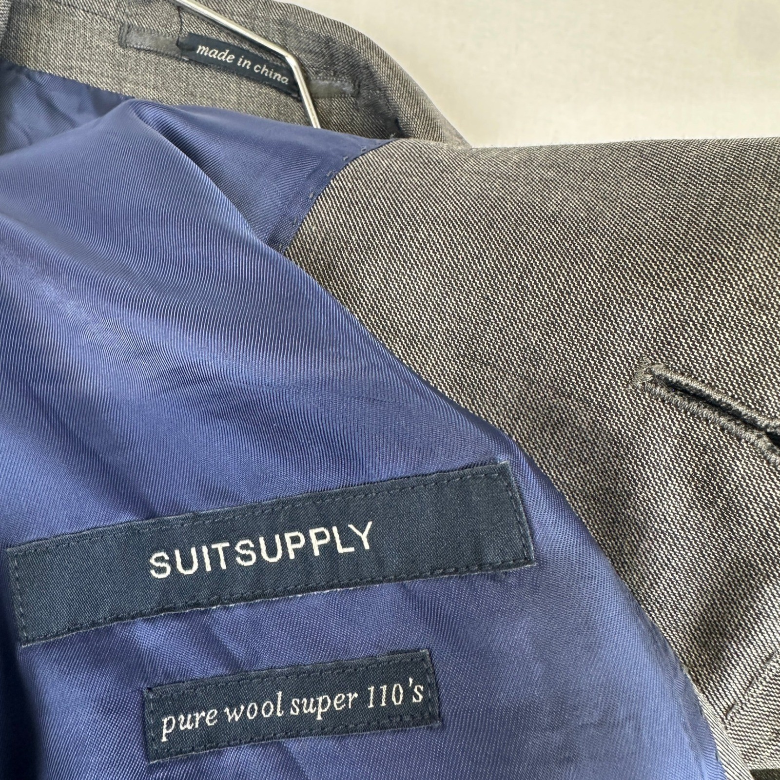 Suitsupply Pure Wool Super 110s Sport Coat Gray Blue Lined EU 54 / 44R